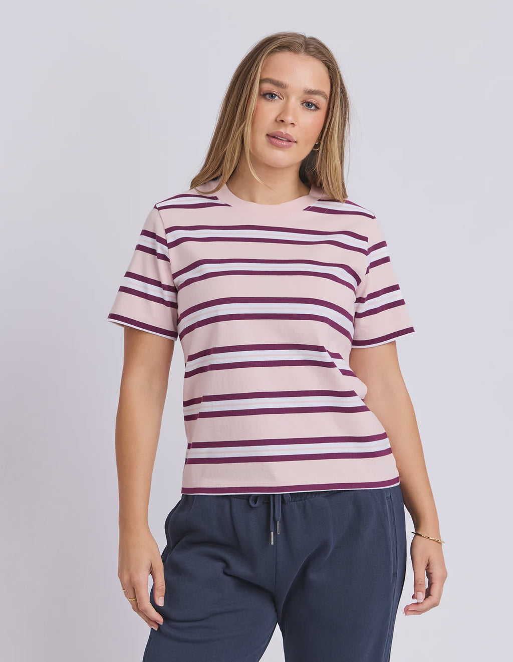 Pure Stripe Tee - Pink