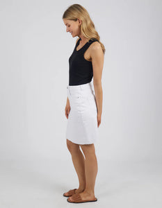 Belle Denim Skirt - White