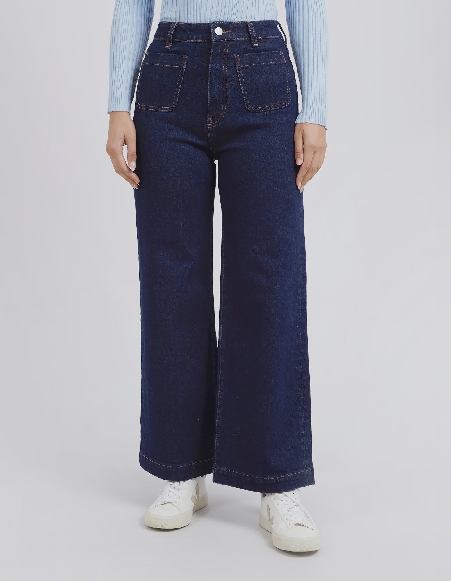 Sarah Wide Leg Jean - Dark Blue