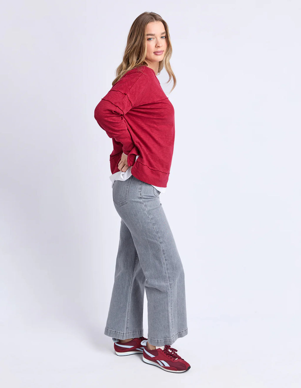 Jayne Throw On Top - Rhubarb