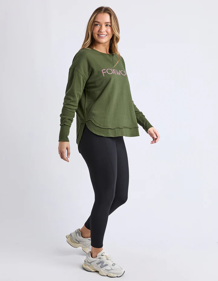 Simplified Metallic Crew  - Olive