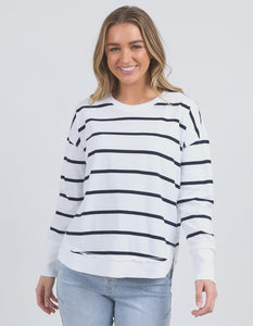 Farrah Stripe L/S - White/Navy