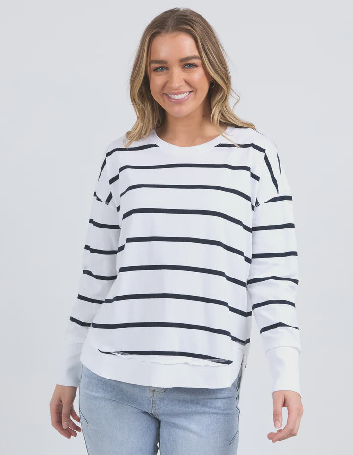 Farrah Stripe L/S - White/Navy