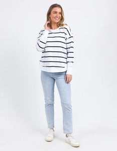 Farrah Stripe L/S - White/Navy