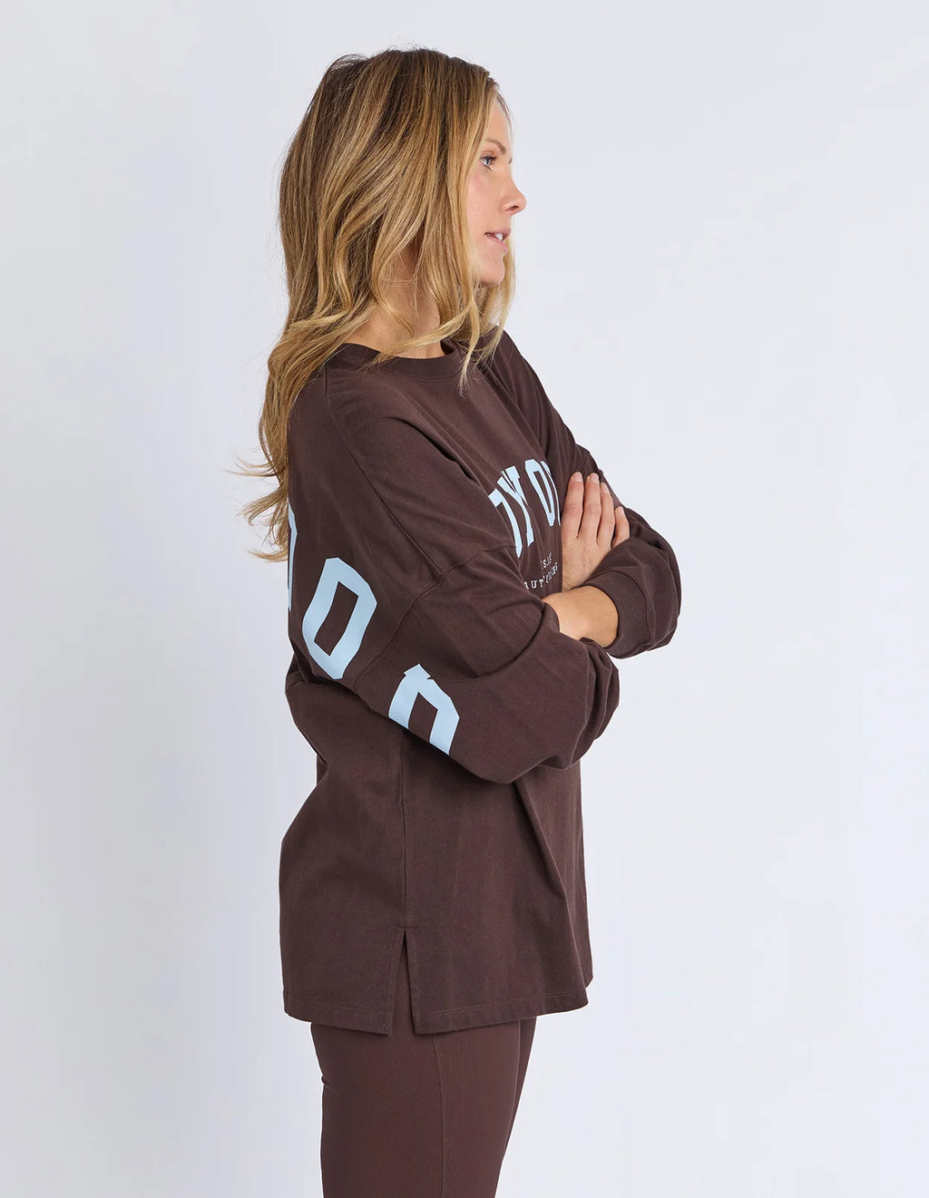 Interval L/S Tee - Coffee/Blue