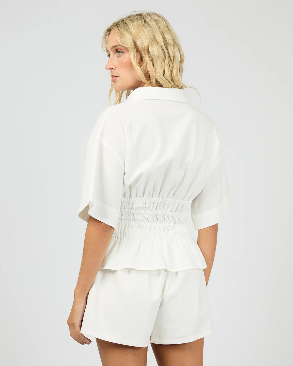 Timeless Shirred Top - White