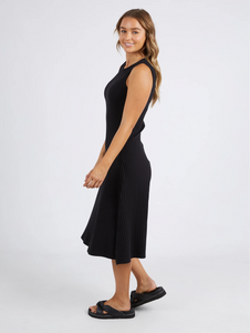 Amelie Rib Dress - Black