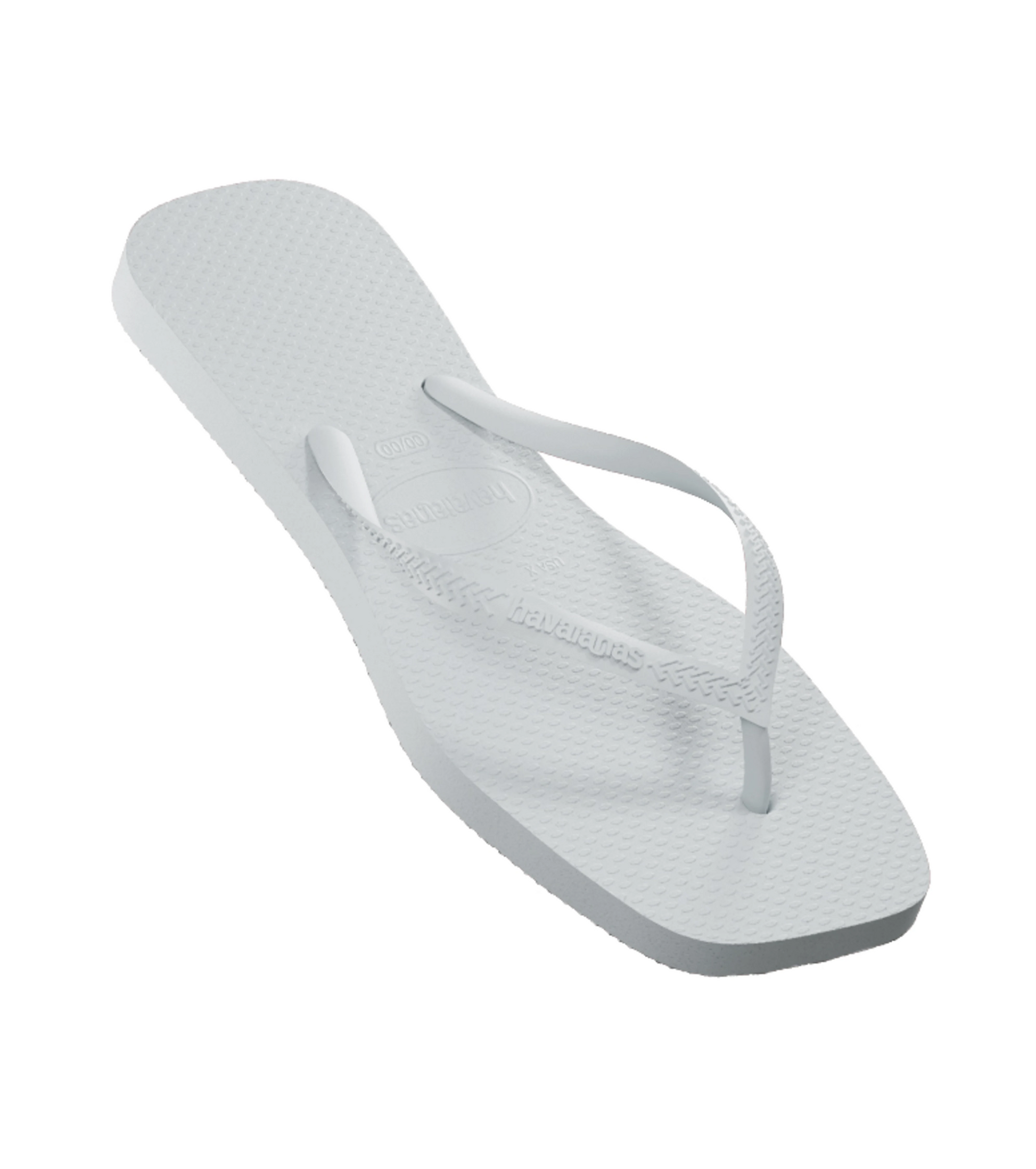 Slim Square Solid Thong - White