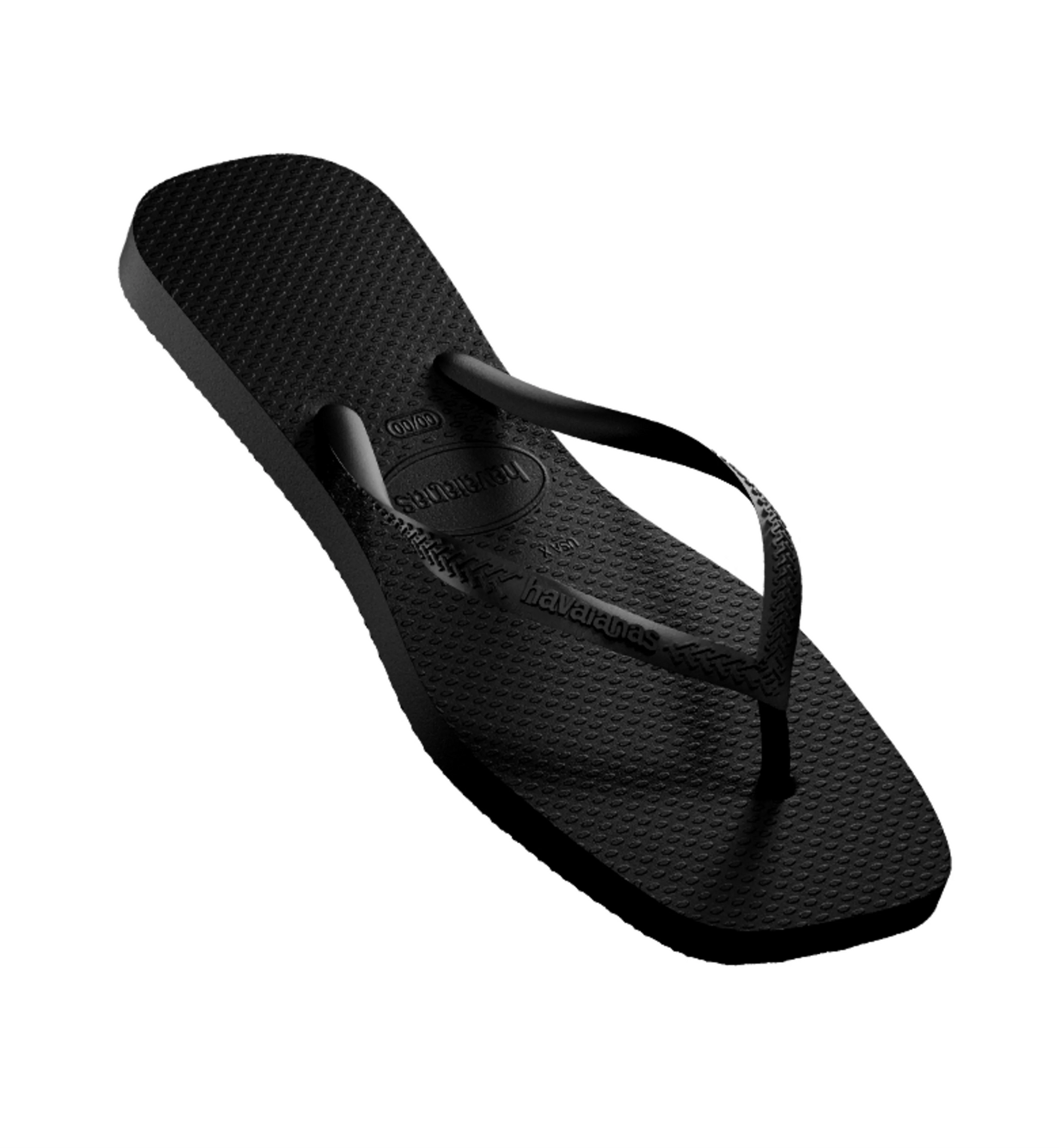 Slim Square Solid Thong - Black
