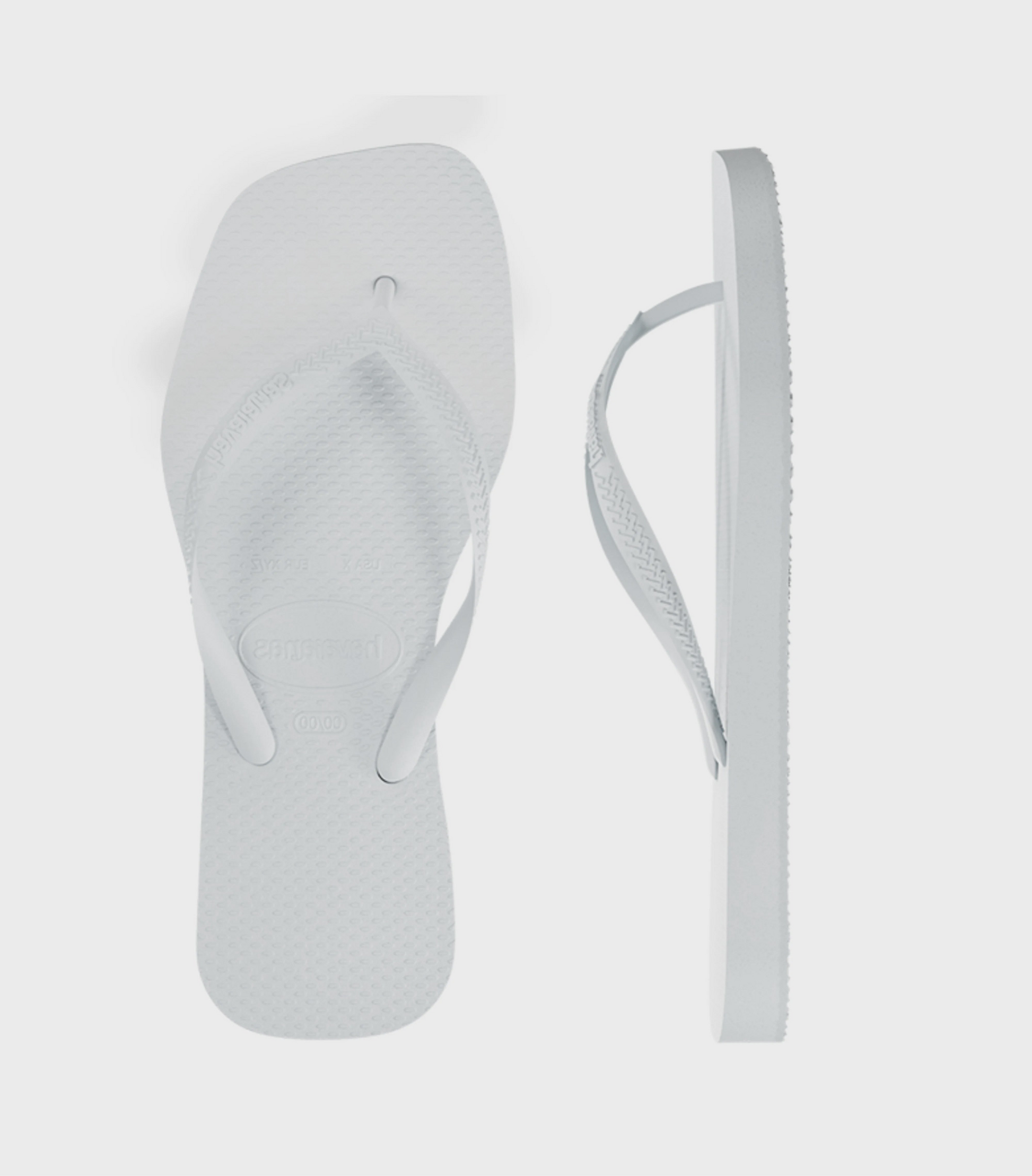 Slim Square Solid Thong - White