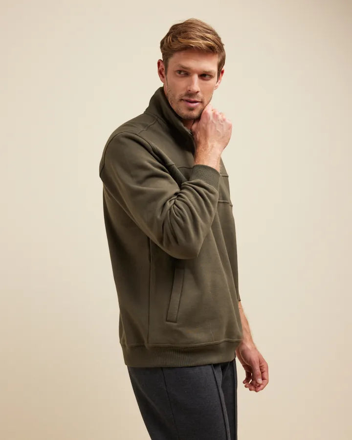 Zed Snowy Mt Fleece 1/2 Zip - Khaki