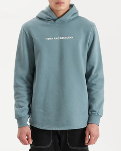 Rectilinear Hooded Dual Curved  Sweater