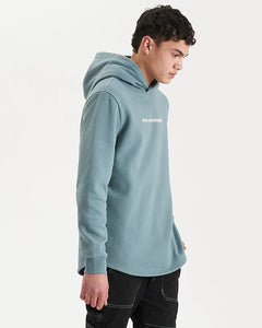 Rectilinear Hooded Dual Curved  Sweater