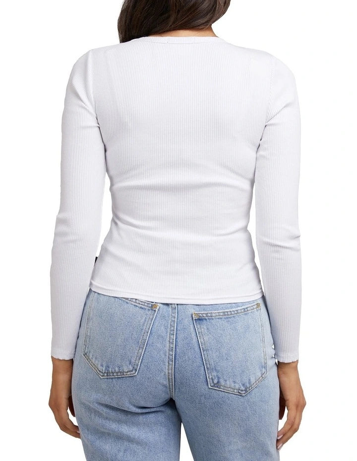 Eve Rib Baby L/S Tee - White