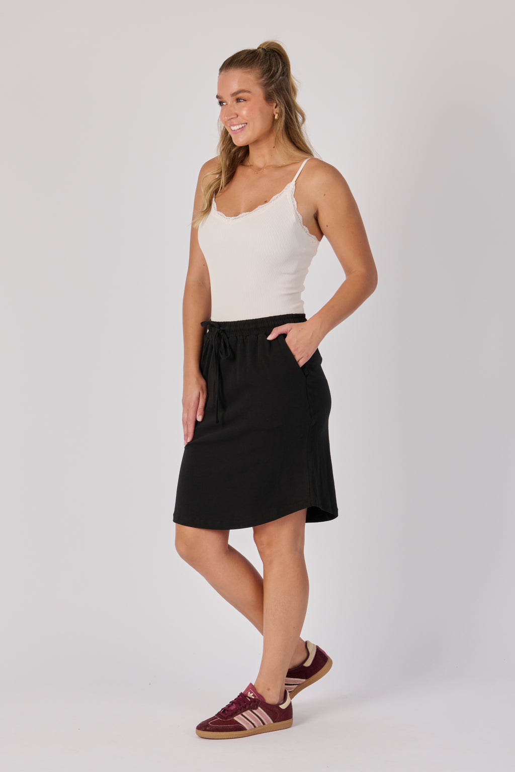 Drawstring Skirt - Black