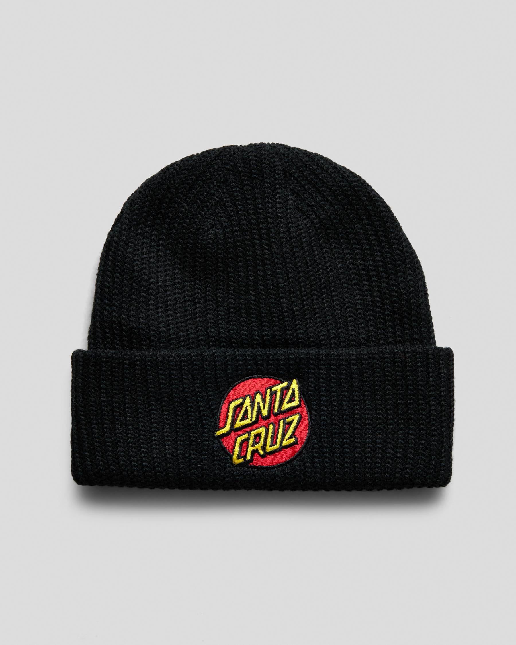 Classic Dot Patch Beanie - Black