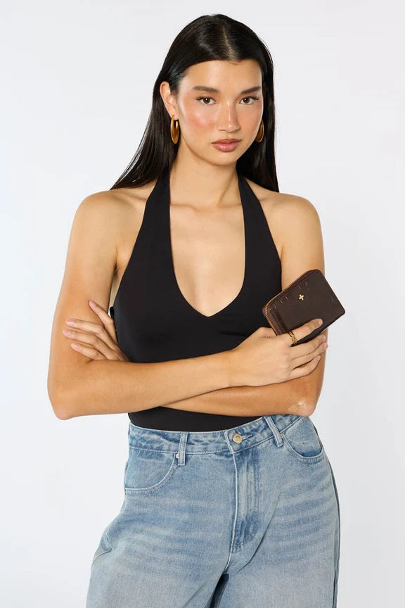 Benjie Zip Wallet - Chocolate