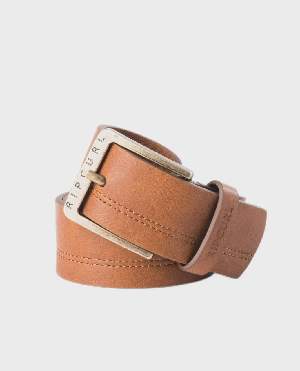 Double Stitch PU Belt - Tan