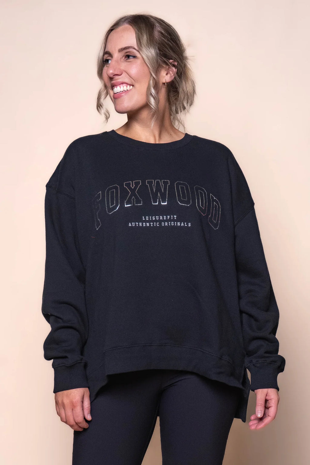 Metallic Interval Crew - Black/Silver