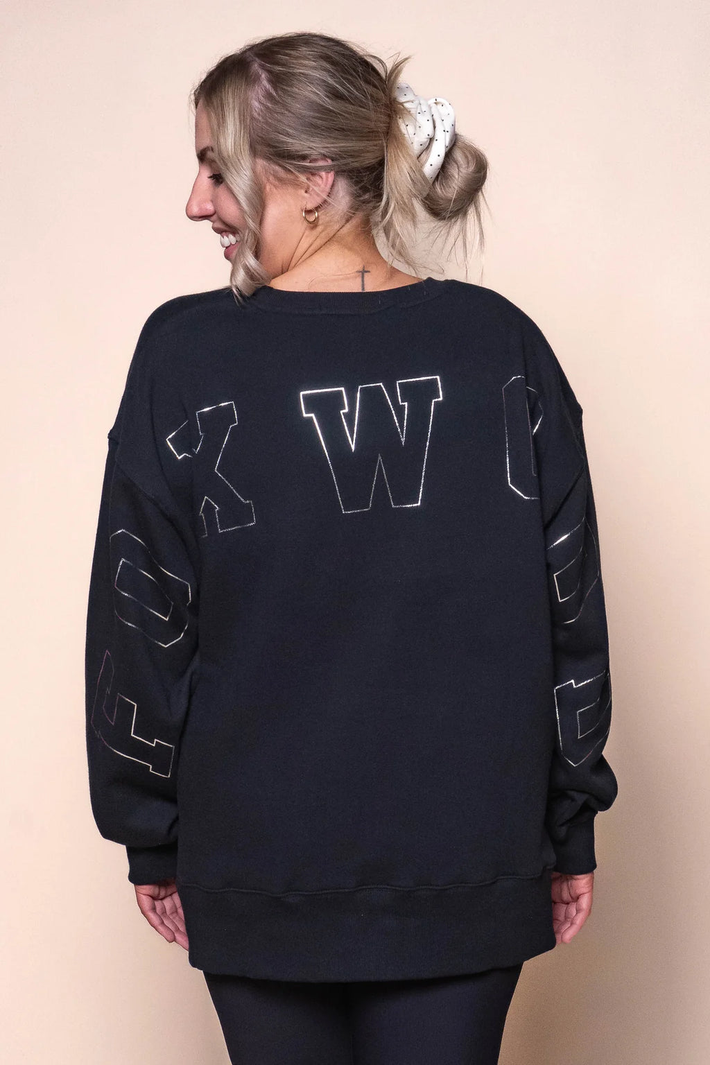 Metallic Interval Crew - Black/Silver