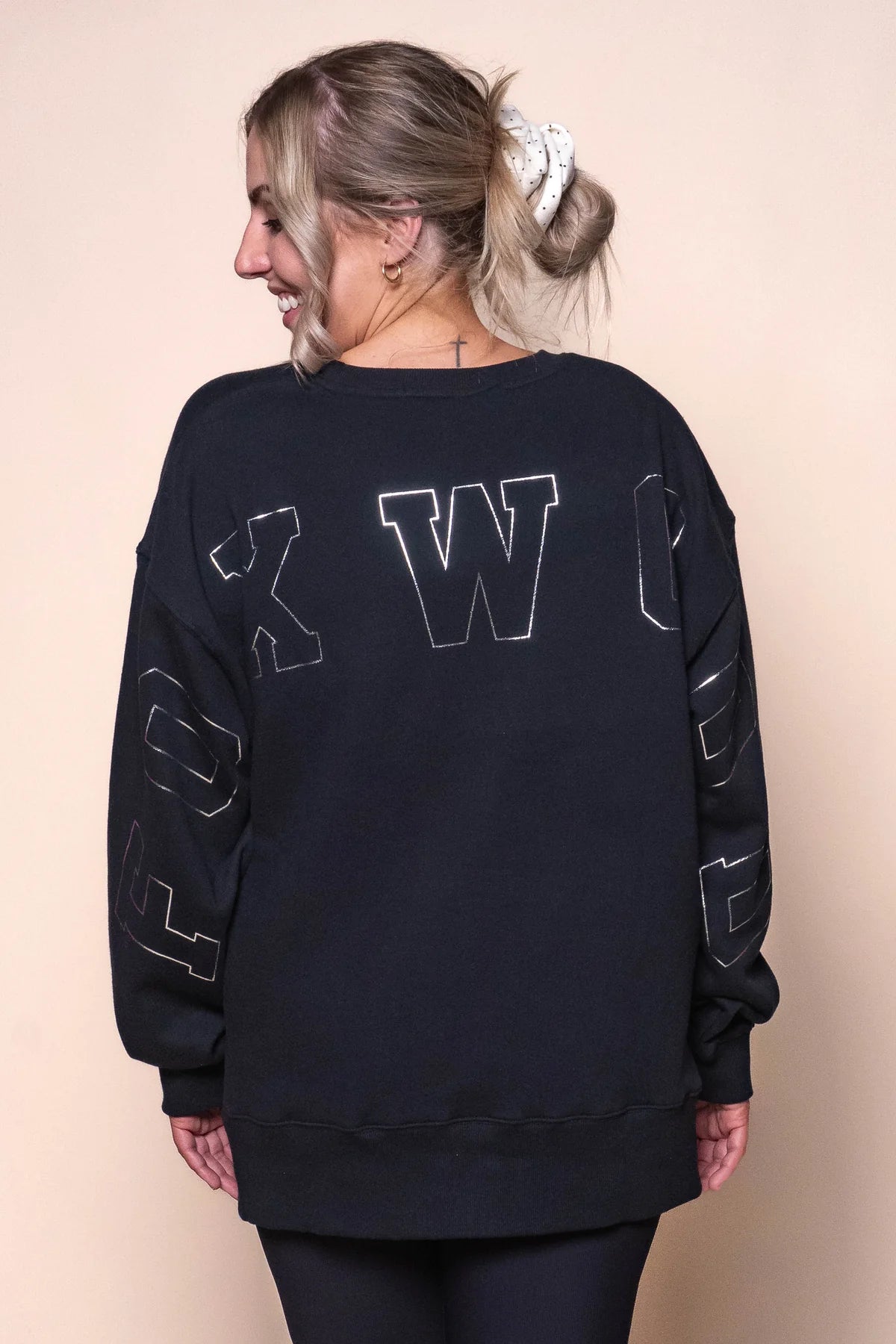 Metallic Interval Crew - Black/Silver