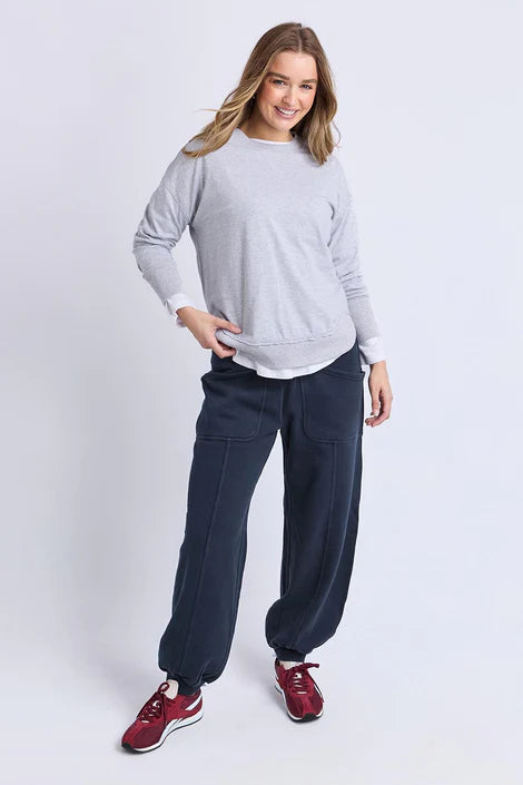Farrah Long Sleeve Tee - Grey