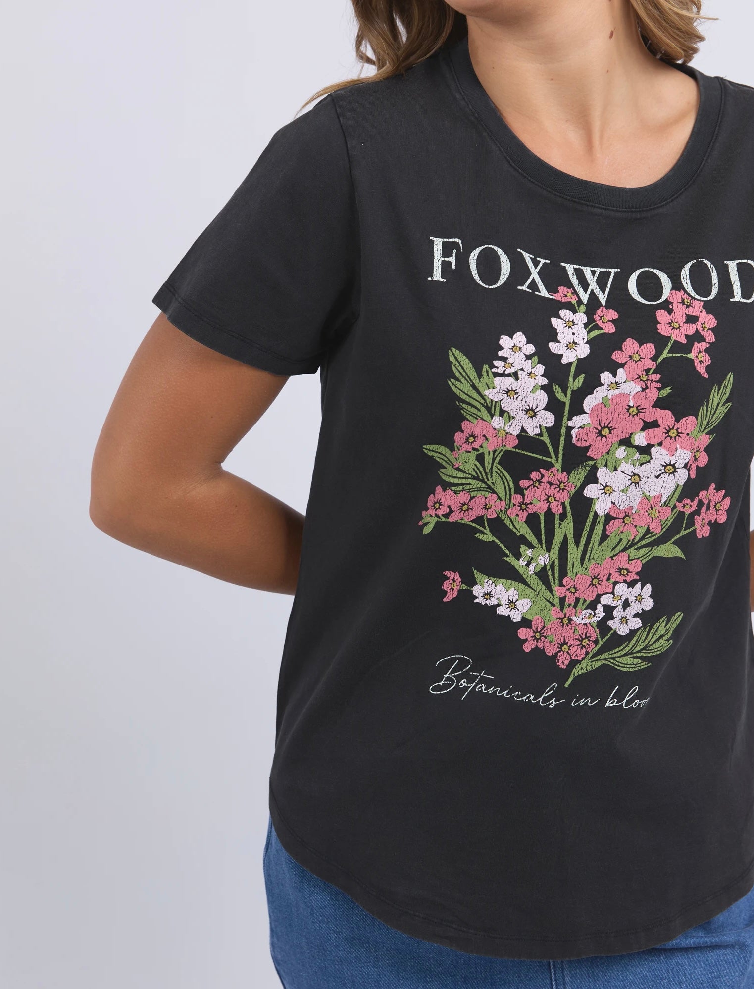 Flower Tee - Washed Black