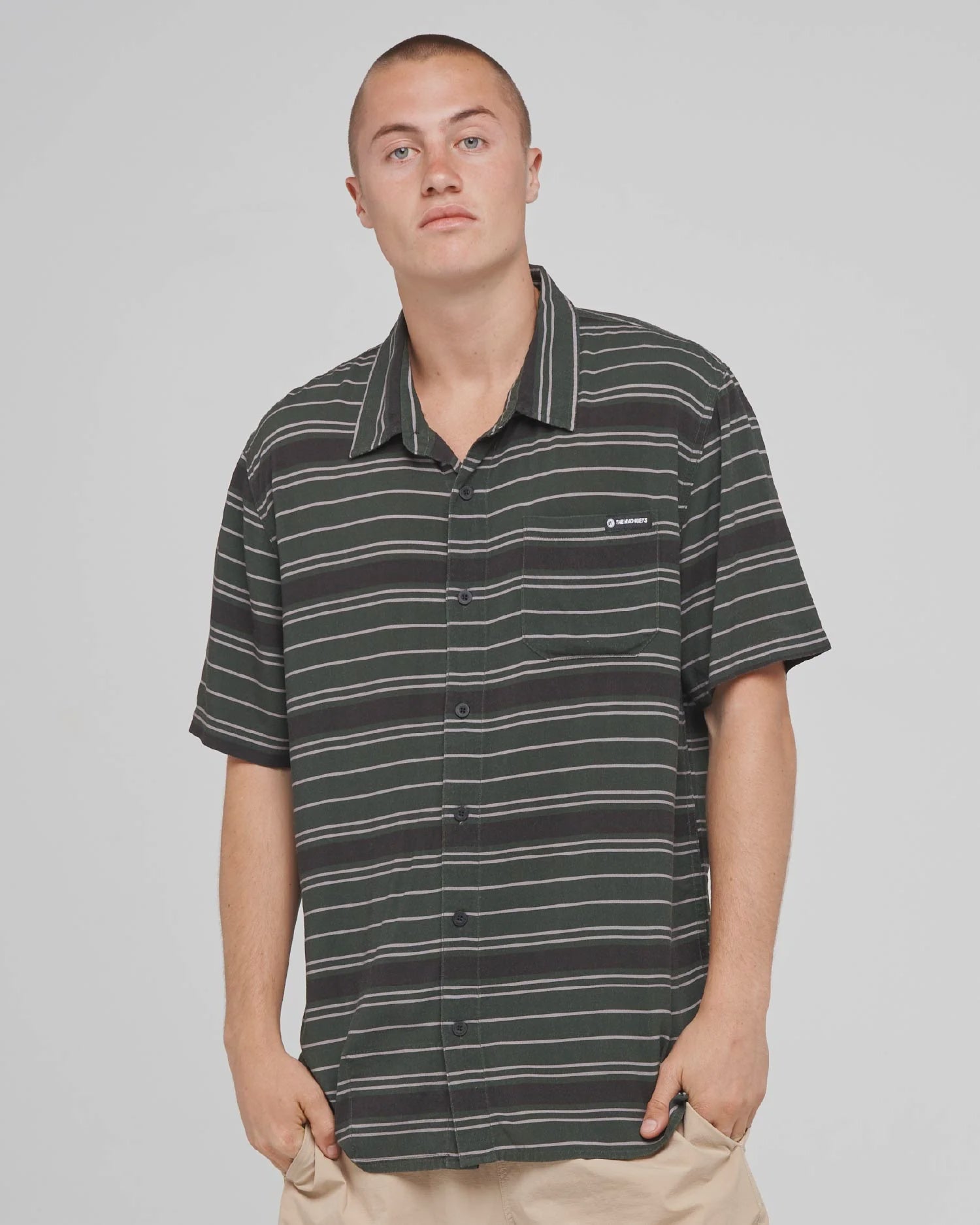 PARALLEL STRIPE HUEYS SS WOVEN SHIRT