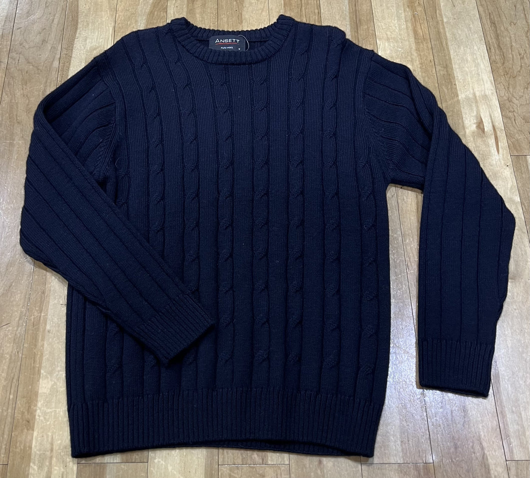 Ansett Wool Cable Round Neck Crew