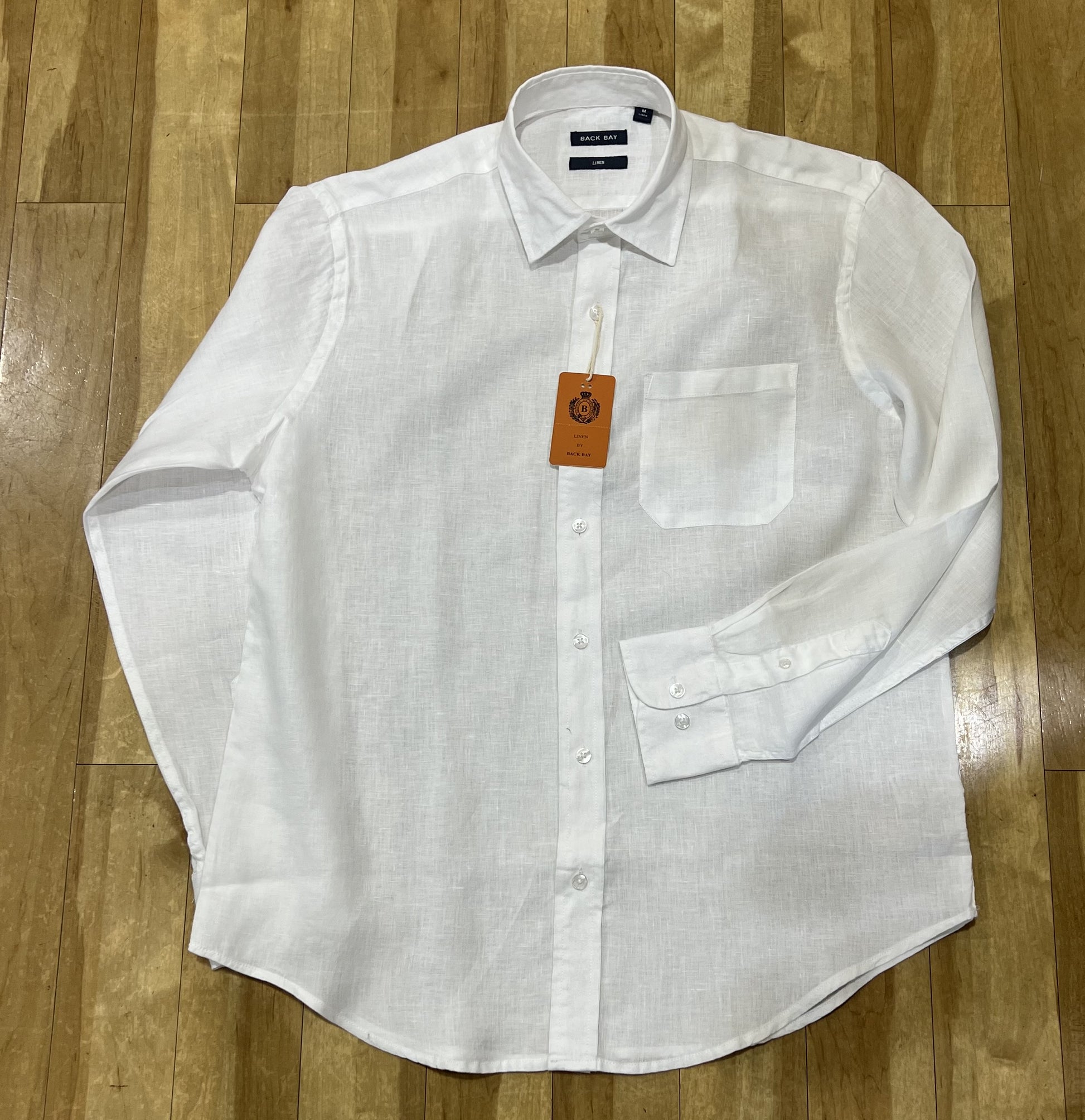 Linen Plain L/S Shirt -White/ G660225