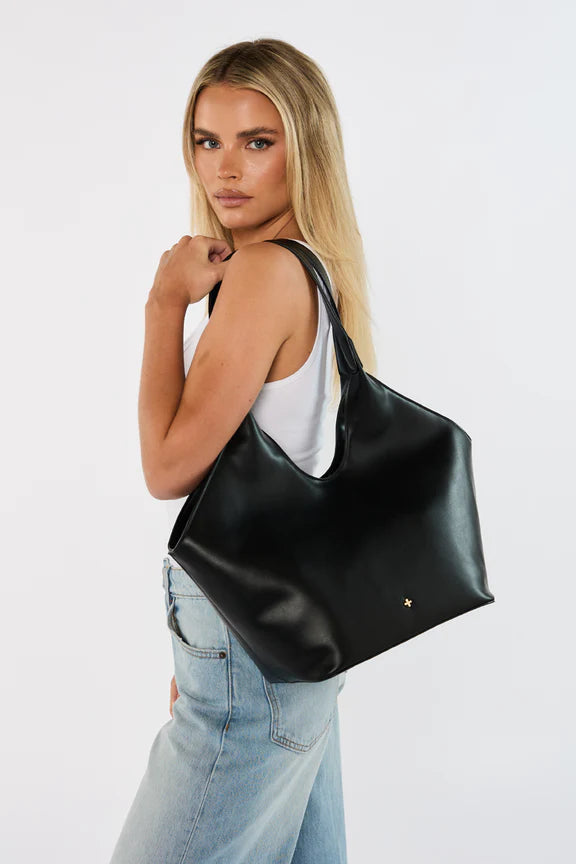 Laleh Curved Tote - Black