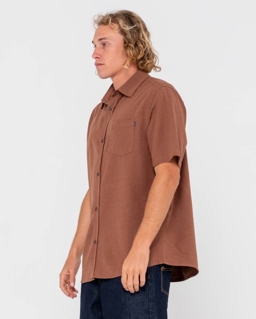 Overtone S/S Linen Shirt - Java