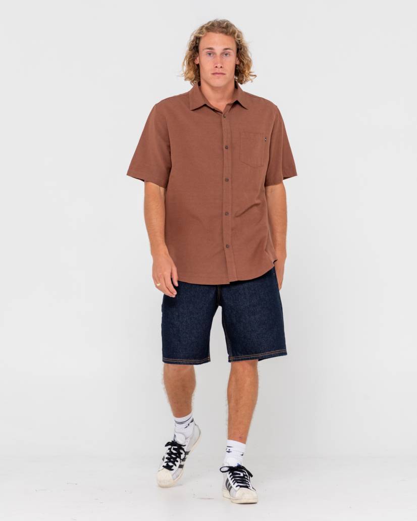 Overtone S/S Linen Shirt - Java