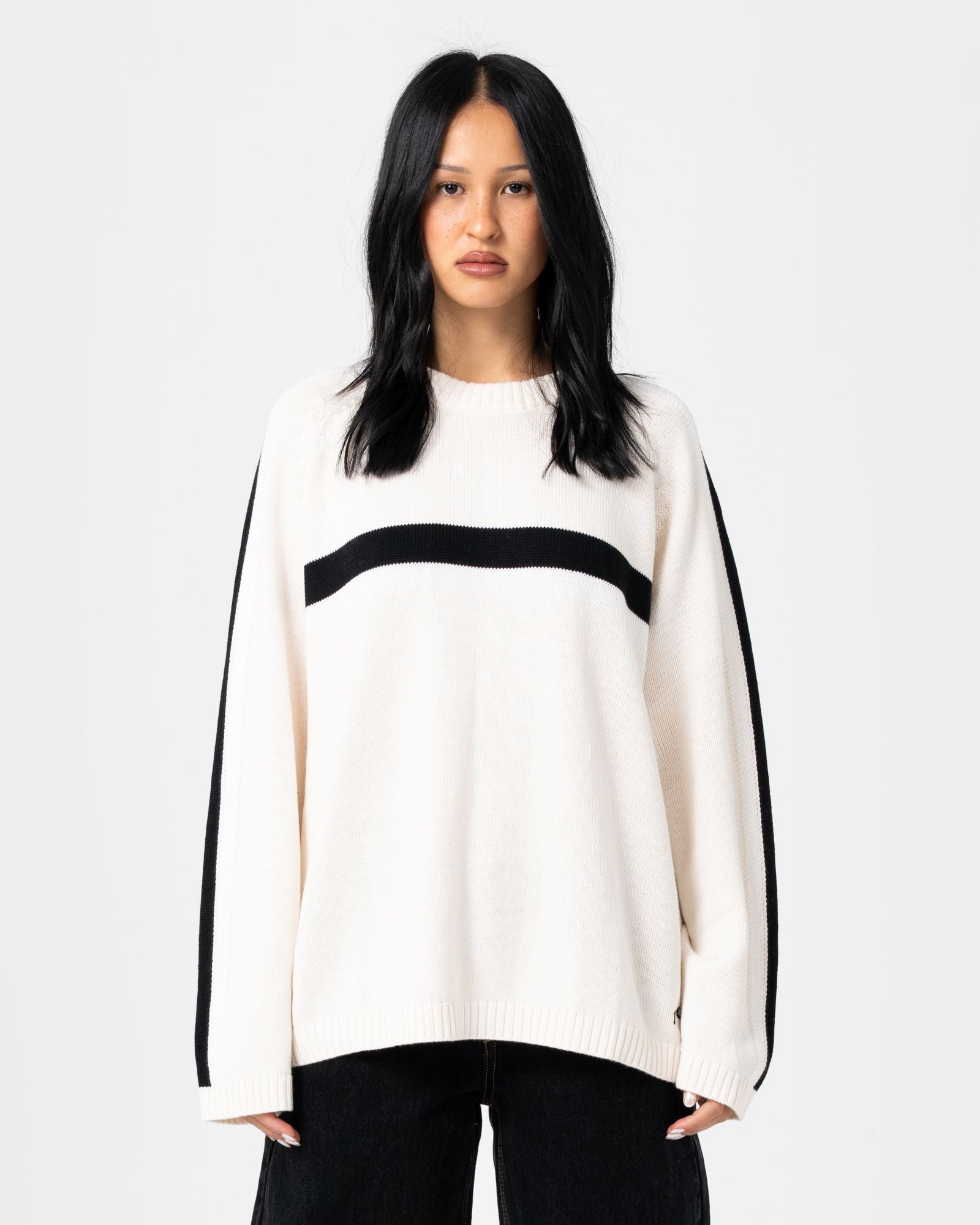 White Lines Crew Neck Crew