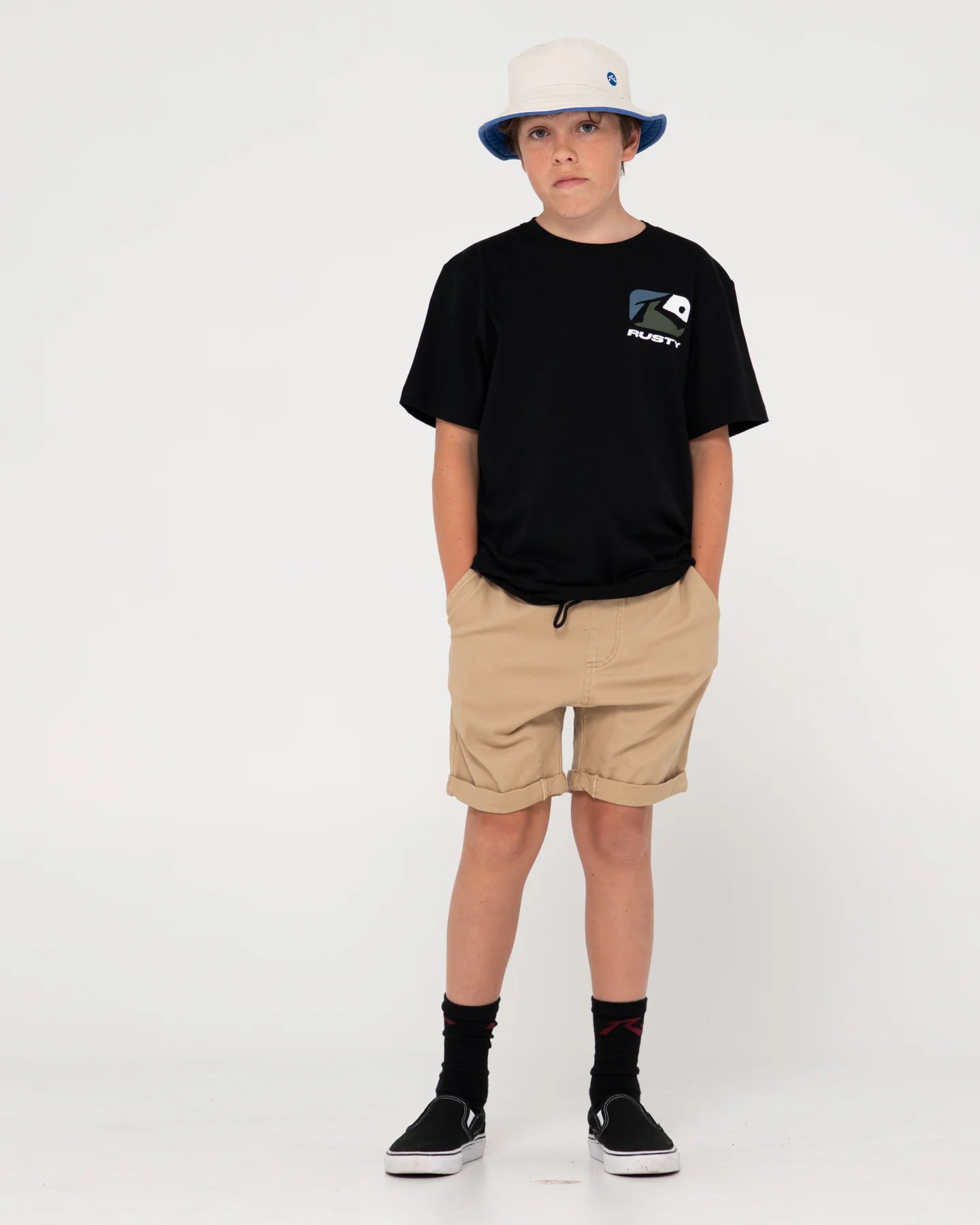 Hooked On Elastic Boys Short - Khaki