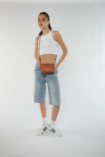 Load image into Gallery viewer, Xena Woven Xbody Handbag - Tan
