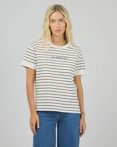 AAE Washed Stripe Tee - Brown