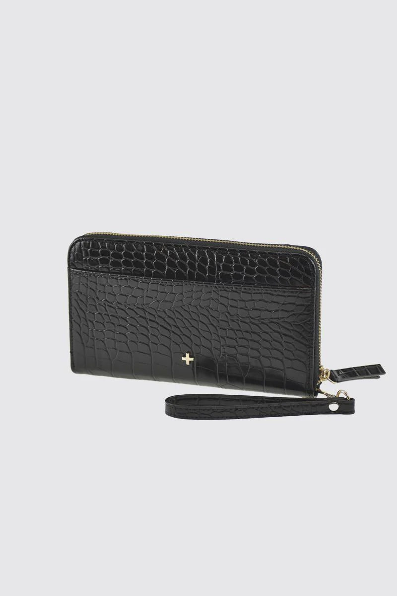 Madeline Wallet - Black Croc