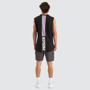 CAUTIONARY SCOOP BACK MUSCLE TEE