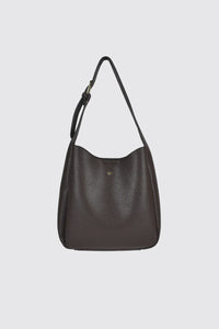 Zali Small Slouch Bucket Tote - Choc Pebble