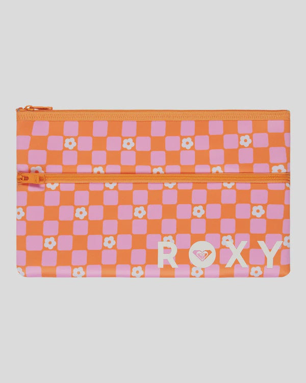 White Shoulder Pencil Case - Tangerine