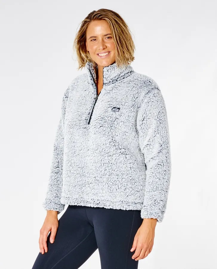 Dark N Stormy 1/4 Zip Crew - Light Grey