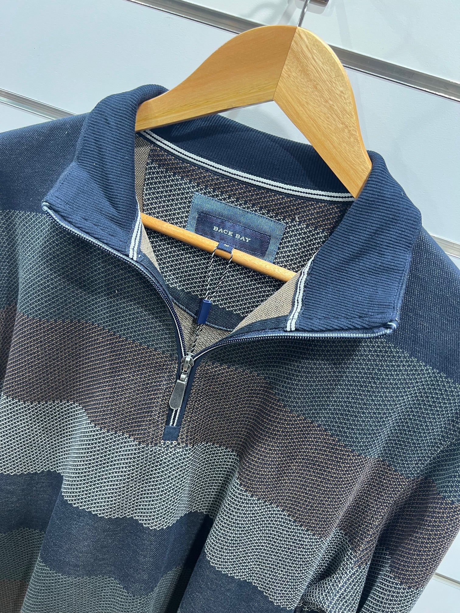 Back Bay 1/2 Zip Stripe Crew - G380105