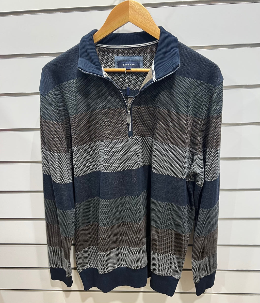 Back Bay 1/2 Zip Stripe Crew - G380105