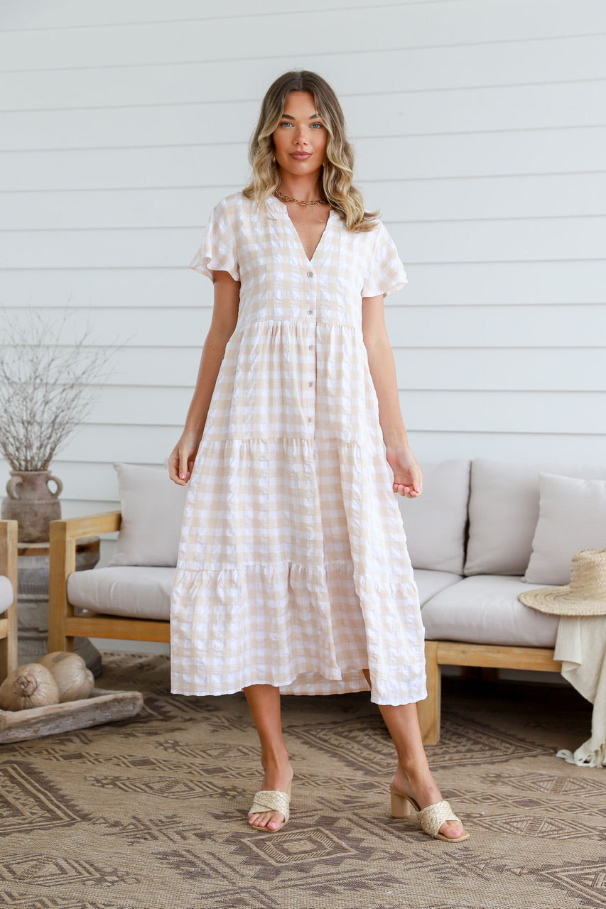 Summer Check Tier Dress