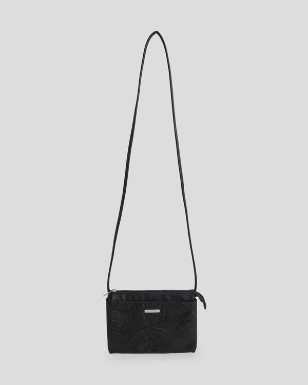 Tropical Rhapsody Crossbody Bag - Black