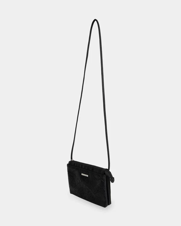 Tropical Rhapsody Crossbody Bag - Black