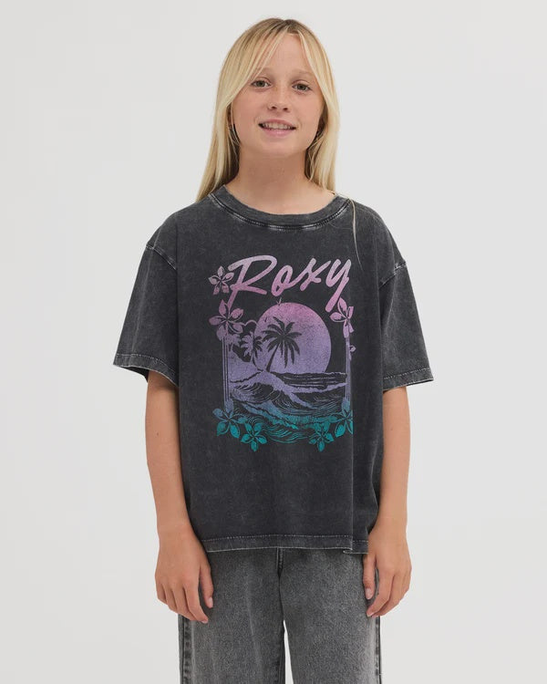 GIRLS EVEOVERSIZE WASHED T-SHIRT-ANTHRACITE
