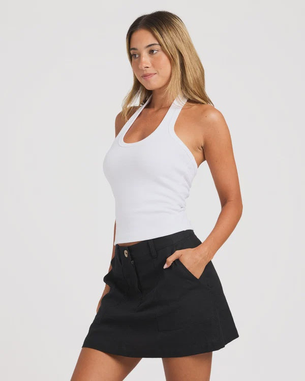 BASE RIB HALTER TANK TOP