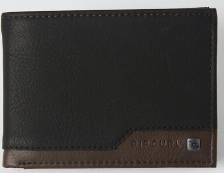Ridge PU All Day Wallet - Black/Brown